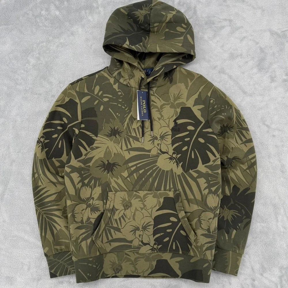 Polo Ralph Lauren Men's Palm-Camo Double-Knit Hoodie Sweatshirt Size Small‎ NEW